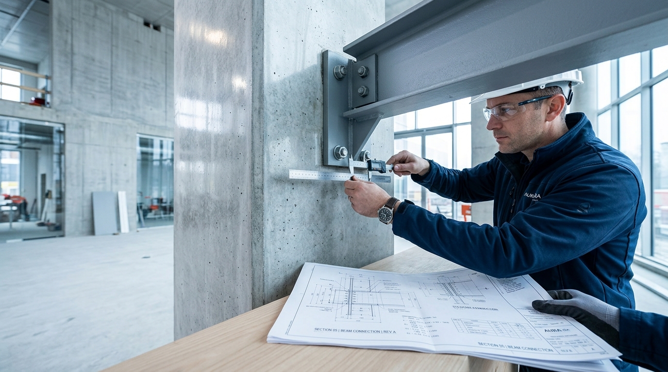 Construction materials quality control drawings and steel